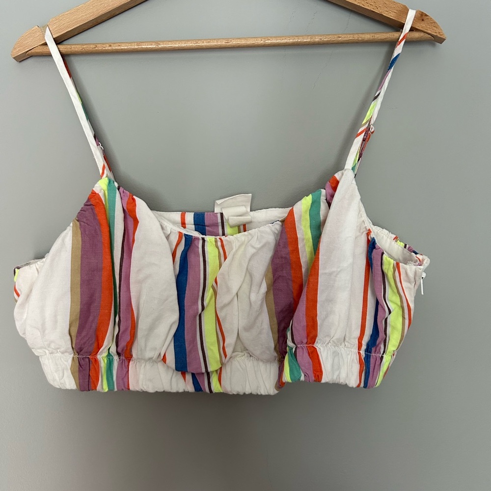 H&M Multicolor Striped top and short set *worn twice*